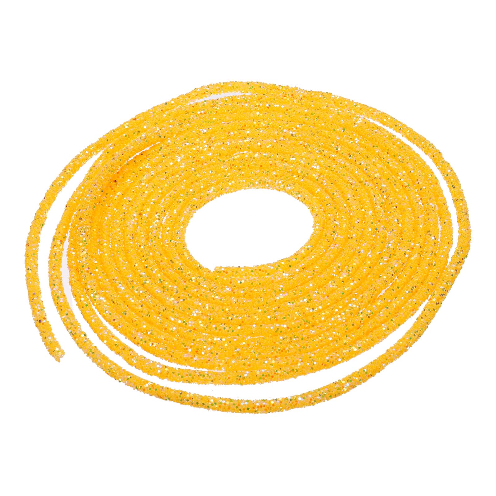 sourcing map 5 Yard 6mm 0.24 inch Glitter Sequins Rope Sequins Rhinestone Tube Cord for DIY Wedding Dresses Costume Clothing Shoes Jewelry Accessory Clear White — view 259