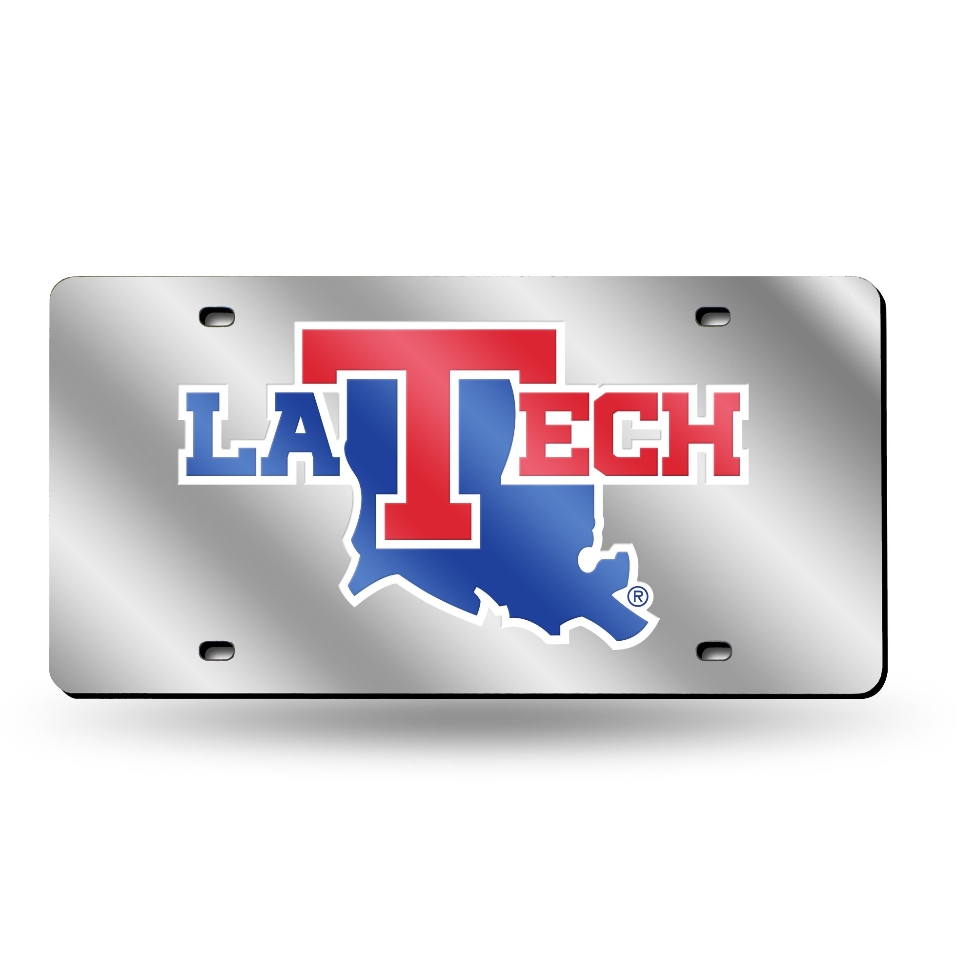 Rico Industries NCAA Louisiana Tech Bulldogs Laser Inlaid Metal License Plate Tag 6x11.5 LZS170701