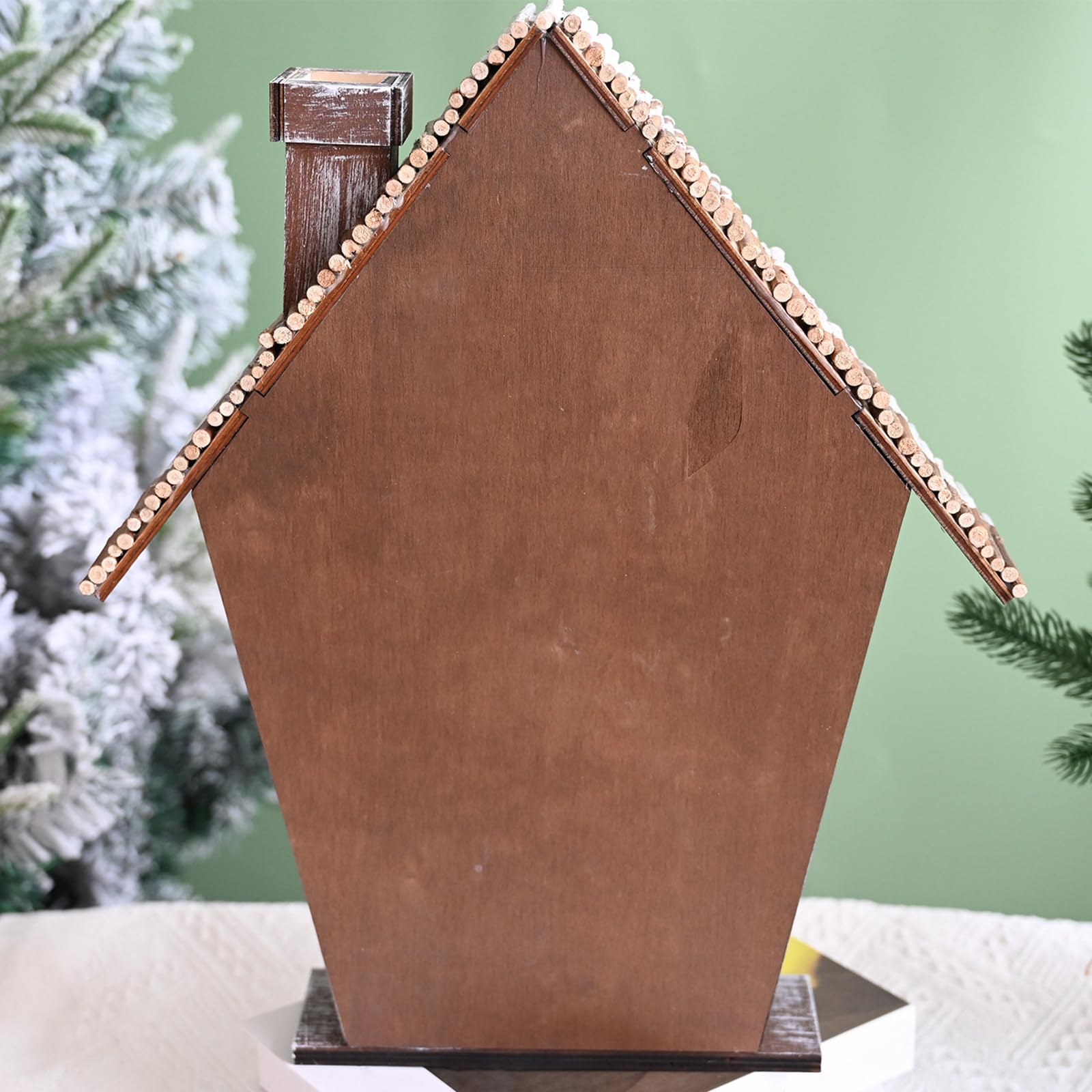 Casas Decorativas de Calendario de Adviento de Madera Casas de Calendario de Adviento de Madera navideña con 24 Tarjetas para Decoraciones navideñas de Cuenta Regresiva de Festivales