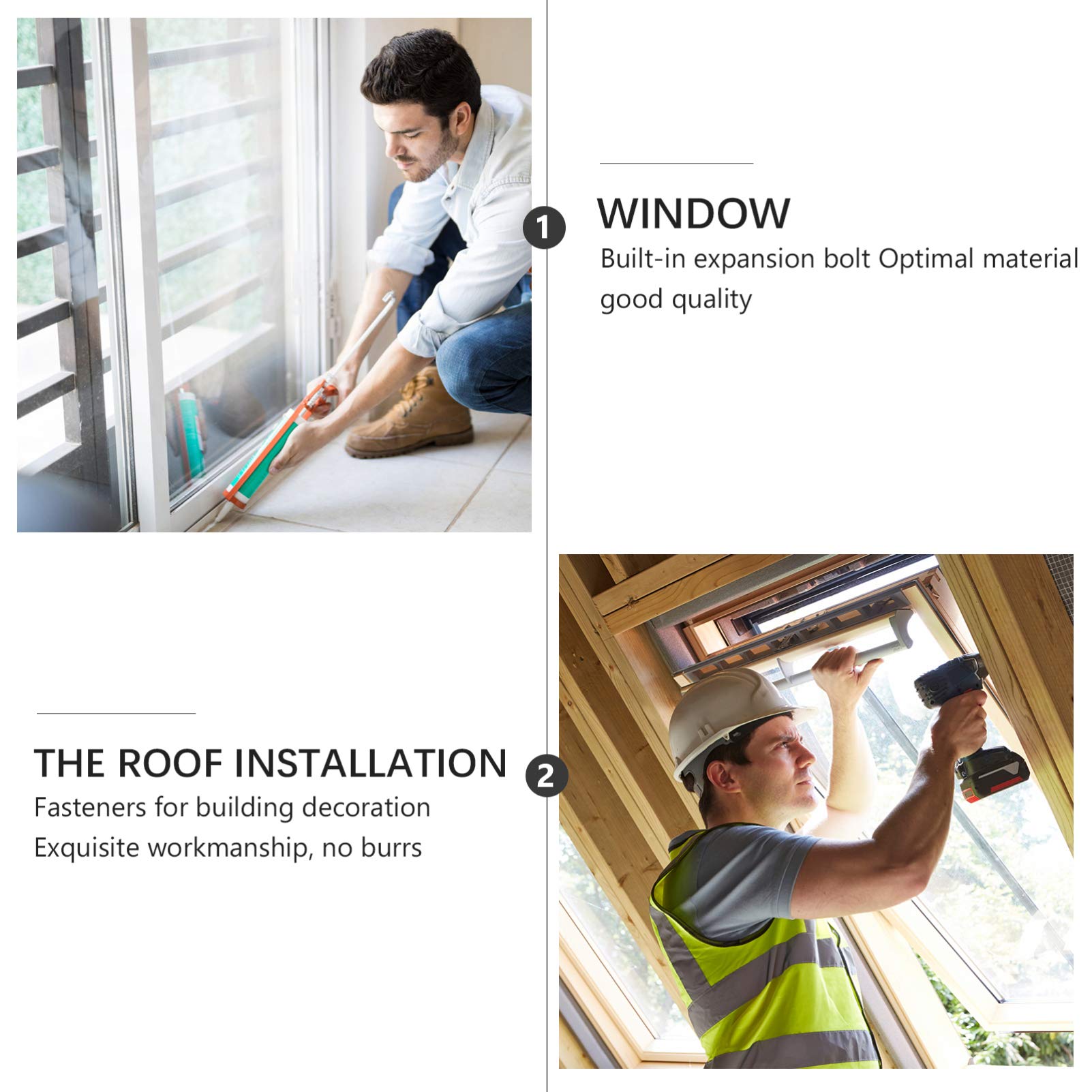 SOLUSTRE 6-Pack Stainless Steel Expansion Bolts Expansion Bolt Set Heavy Duty Fixing Anchors External Nut Waterproof Abrasion Resistant