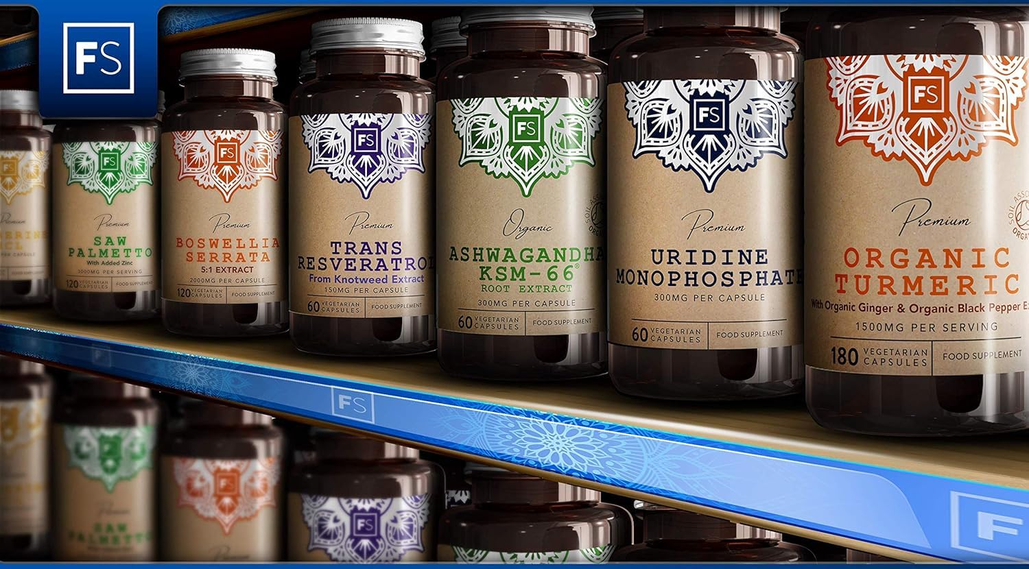 FS Uridinmonophosphat | 60 Uridin Kapseln - Hochdosiertes Uridine Monophosphate - 300mg Uridine pro Portion | Gentechnik-, Gluten- & Allergenfrei | Hergestellt in Großbritannien