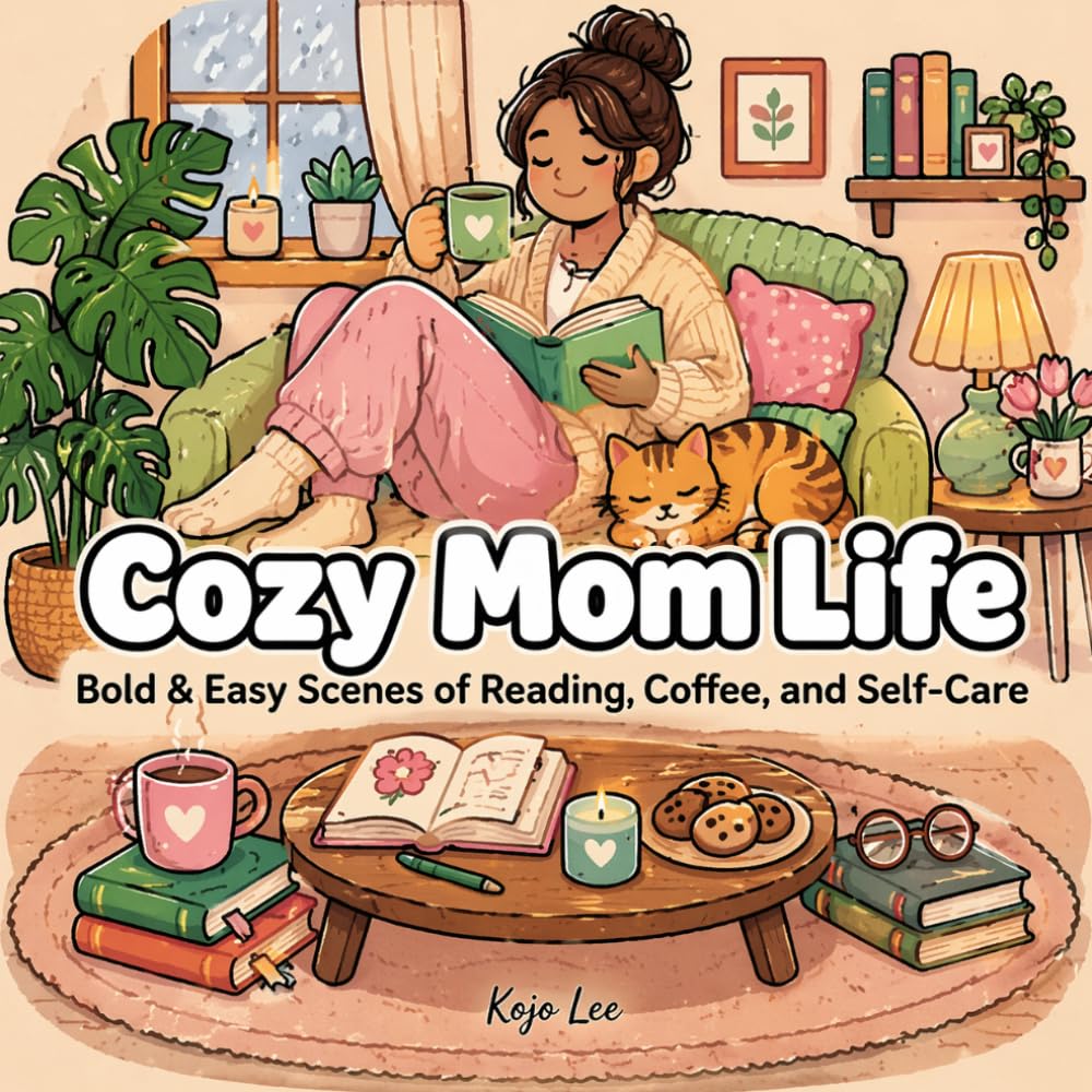 Cozy Mom Life: Bold & Easy Scenes of Reading, Coffee, and Self-Care