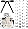 40 Pcs Black Cake Decorations, Bow tie Cake Topper Decorations, Baby Shower Cake Decorations for Kids Girls Women Birthday Wedding Party Cake Decoration Supplies Black