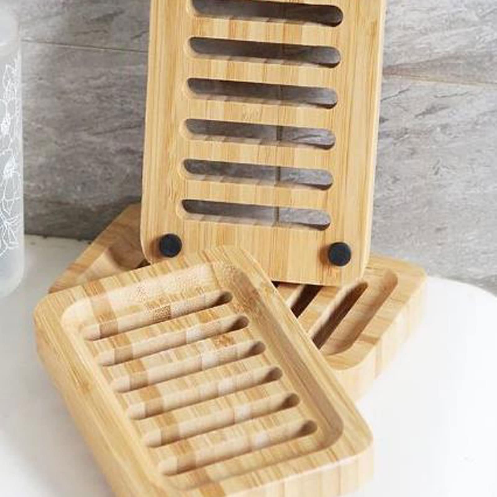 Seifenablage, Seifenhalter aus Bambus, Seifenablage aus Holz, geschlitzte Seifenkiste