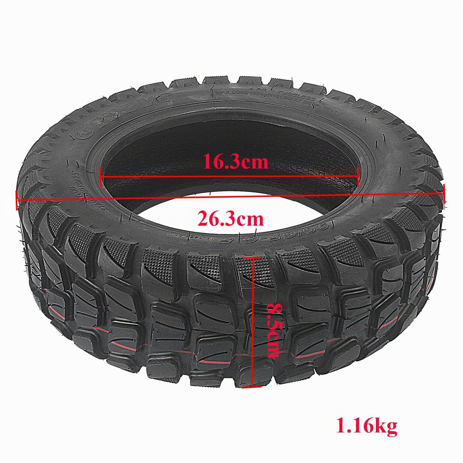 90/65-6.5 Offroad-Tubeless Pneus 11 Pouces Pneu Gonflable pour Kukirin G4/Zero 11X/Speedual Plus/Dualtron Ultra/Kaabo Trottinette électrique Pneus à Vide épaissi Résistant à l'usure (1 Pièce)
