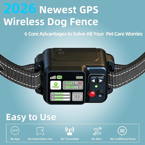 Clôture Invisible GPS pour Chien, Rayon Ajustable 15m à 2000m, 3 Modes d'Entraînement, Charge Magnétique Rapide, Étanche IPX7, Sans Abonnement, Adapté aux Chiens de Petite, Moyenne et Grande Ta - 4