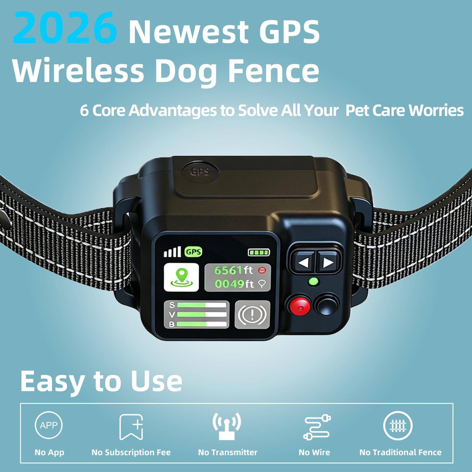 Clôture Invisible GPS pour Chien, Rayon Ajustable 15m à 2000m, 3 Modes d'Entraînement, Charge Magnétique Rapide, Étanche IPX7, Sans Abonnement, Adapté aux Chiens de Petite, Moyenne et Grande Ta - 4