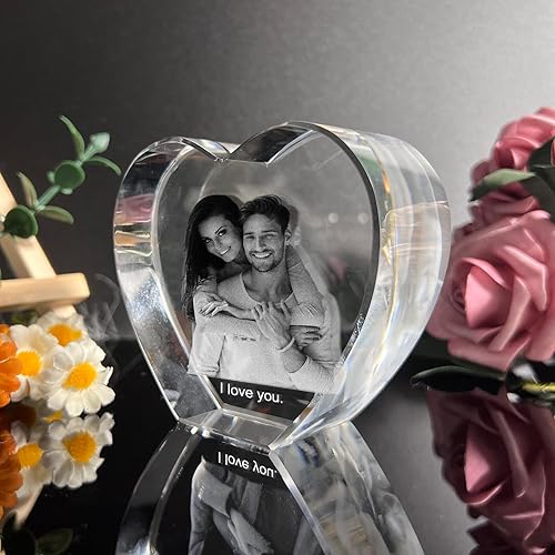 Miniatura 2 de Rombo personalizado con foto de cristal  Grabado 2D3D opcional, regalos de cristal personalizados con tu propia foto, día de San Valentín,