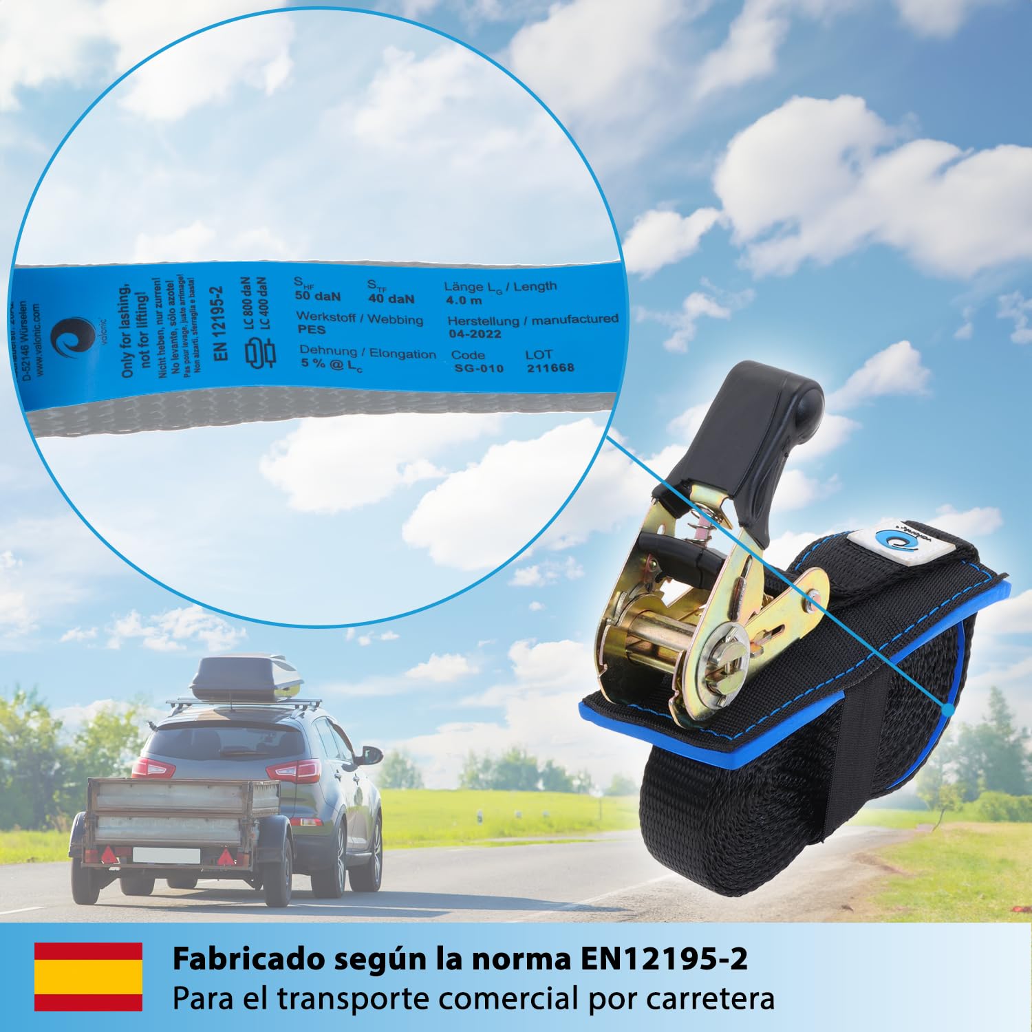 2 Cinchas De Amarre Para Kayak PATIKIL | Nailon De 127mm Con Bordes Suaves | Para Barcos, Canoas Y Decoración