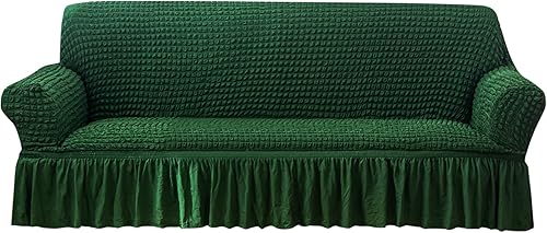 JIAN YA NA Funda para sofá con falda, funda universal de 1 pieza con falda, de elastano de alta elasticidad, funda para sofá de sirsaca con