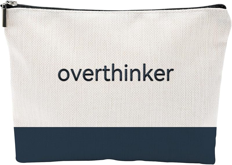 Necessaire de maquiagem ZUYUROU Overthinker, bolsa retangular de lona azul-marinho com zíper, modelo BG28