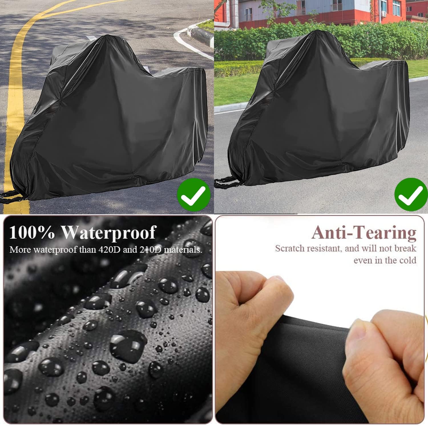 Rilime Motorcycle Cover, Waterproof Outdoor Motorcycle Covers, Heavy Duty Small Motorcycle Cover Accessories with Lock Hole and Storage Bag : Automotive
