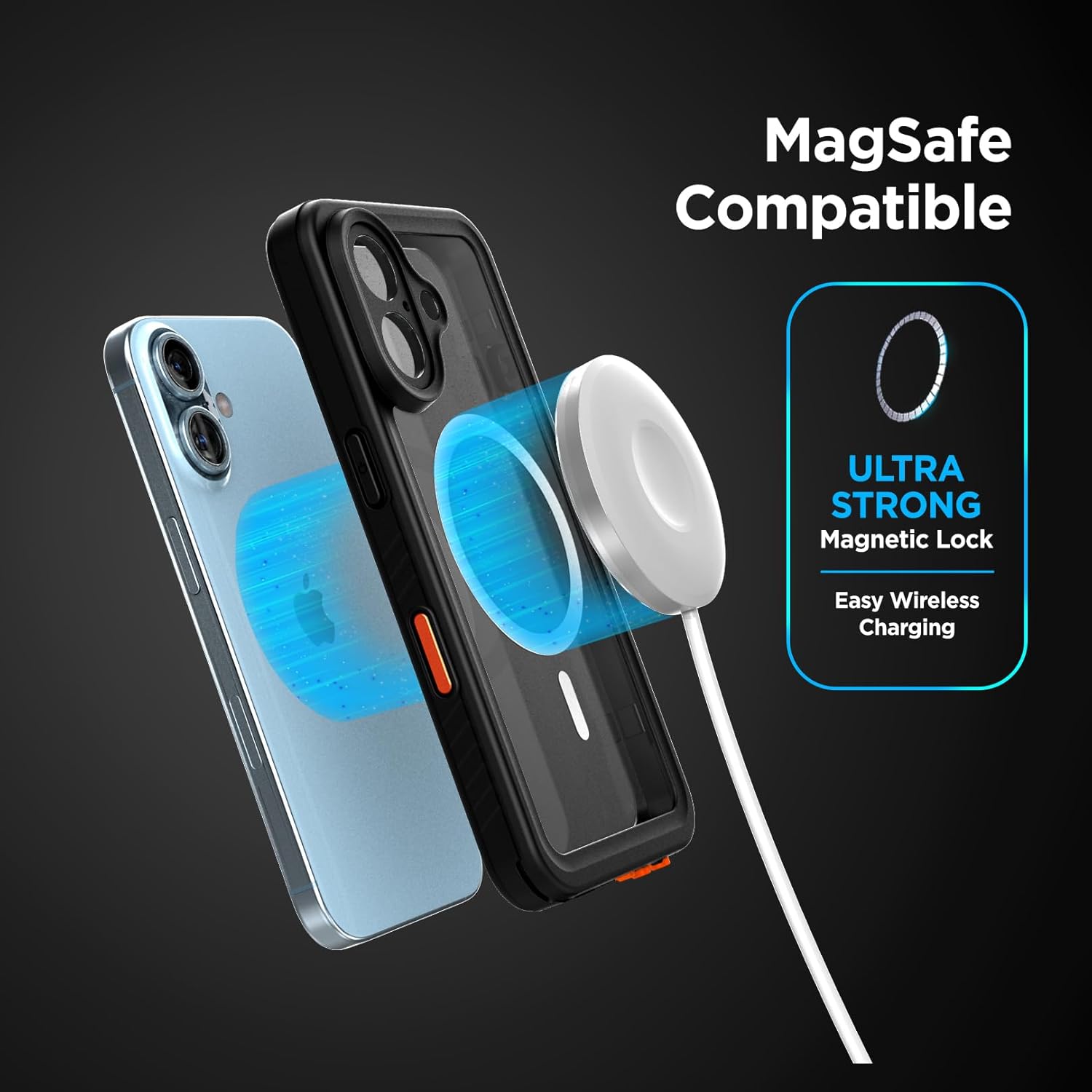 Encased for iPhone 16 Waterproof Case with Belt Clip Holster [Military Grade] Shockproof, Full-Body Phone Cover with Built-in Screen Protector (Compatible with MagSafe) - Image 4