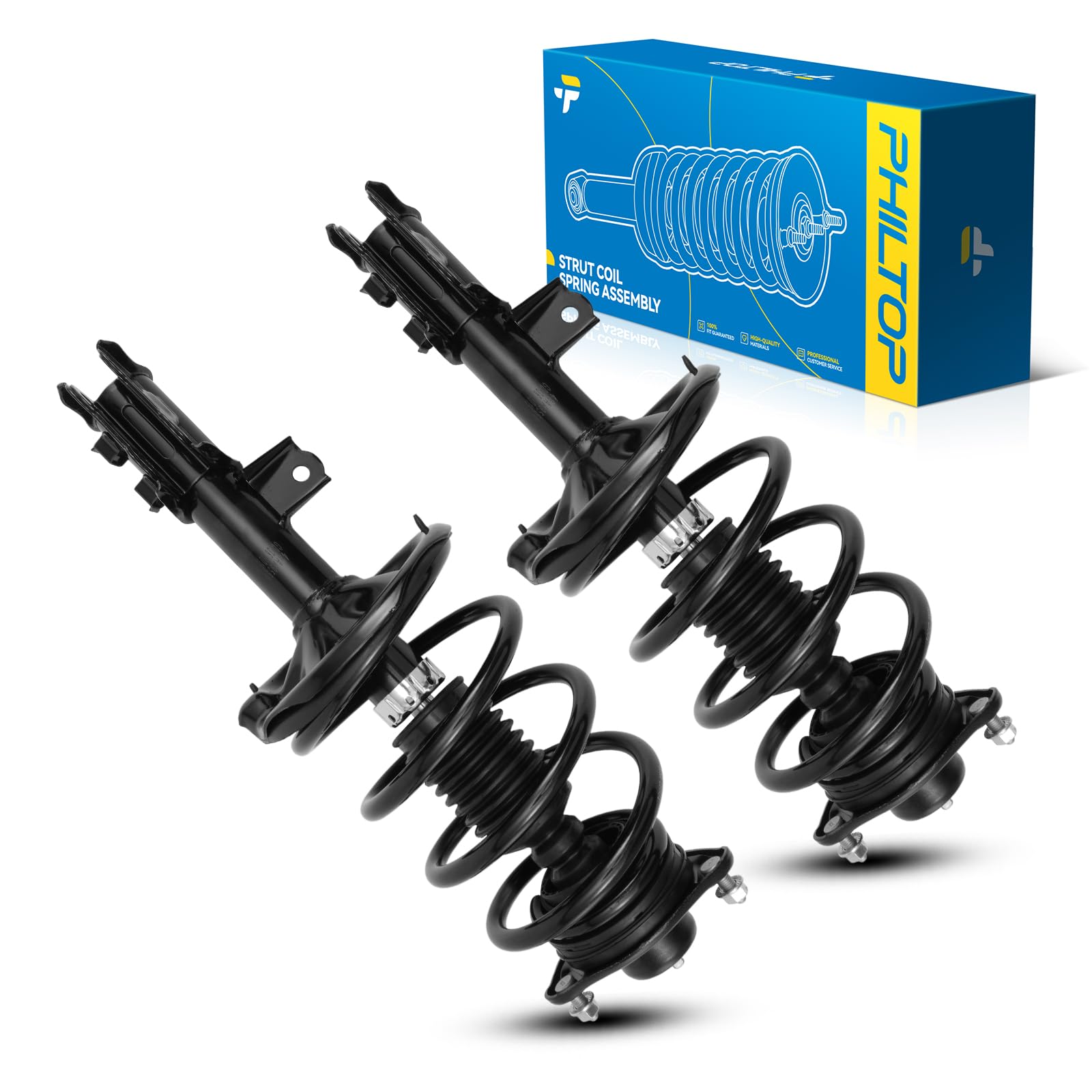 PHILTOP Struts Shocks Absorbers w/Coil Spring for Forte,Forte Koup 2pcs