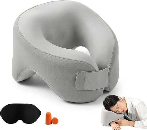 Memory Foam Travel Neck Pillow with Removable Washable Cover