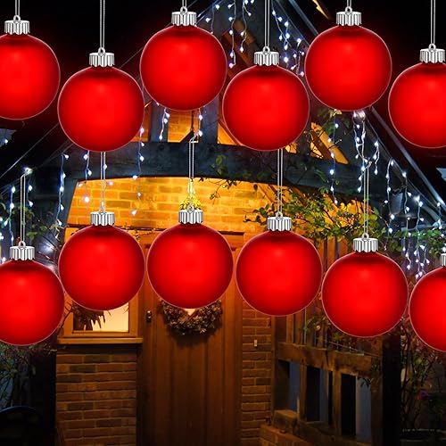Miniatura 4 de 12 luces LED iluminadas de Navidad para decoración al aire libre, luces pulsantes de globo de Navidad, funciona con pilas, luces colgantes para