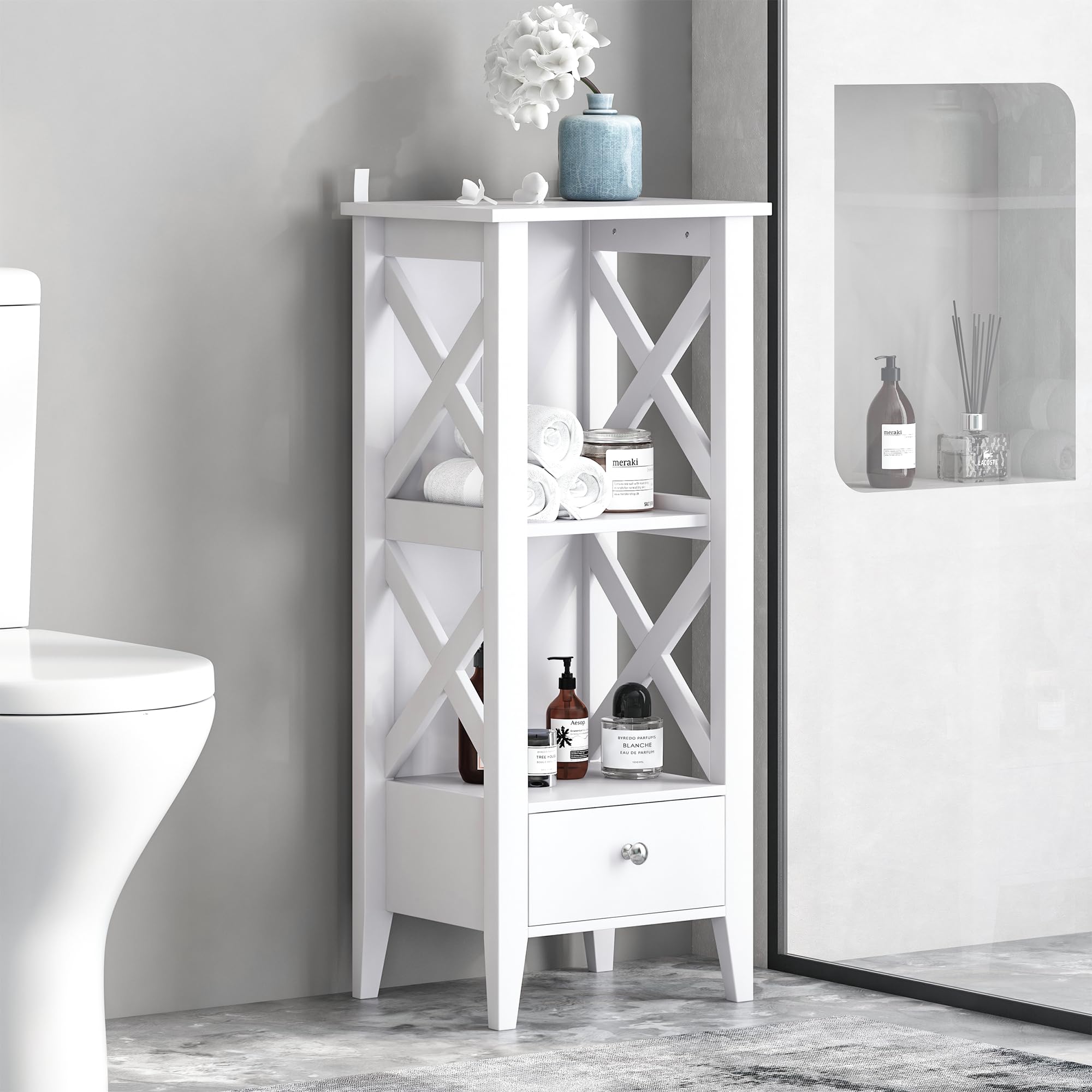 Amazon.com: Fmlud Bathroom Storage Cabinet, Small Bathroom Storage ...