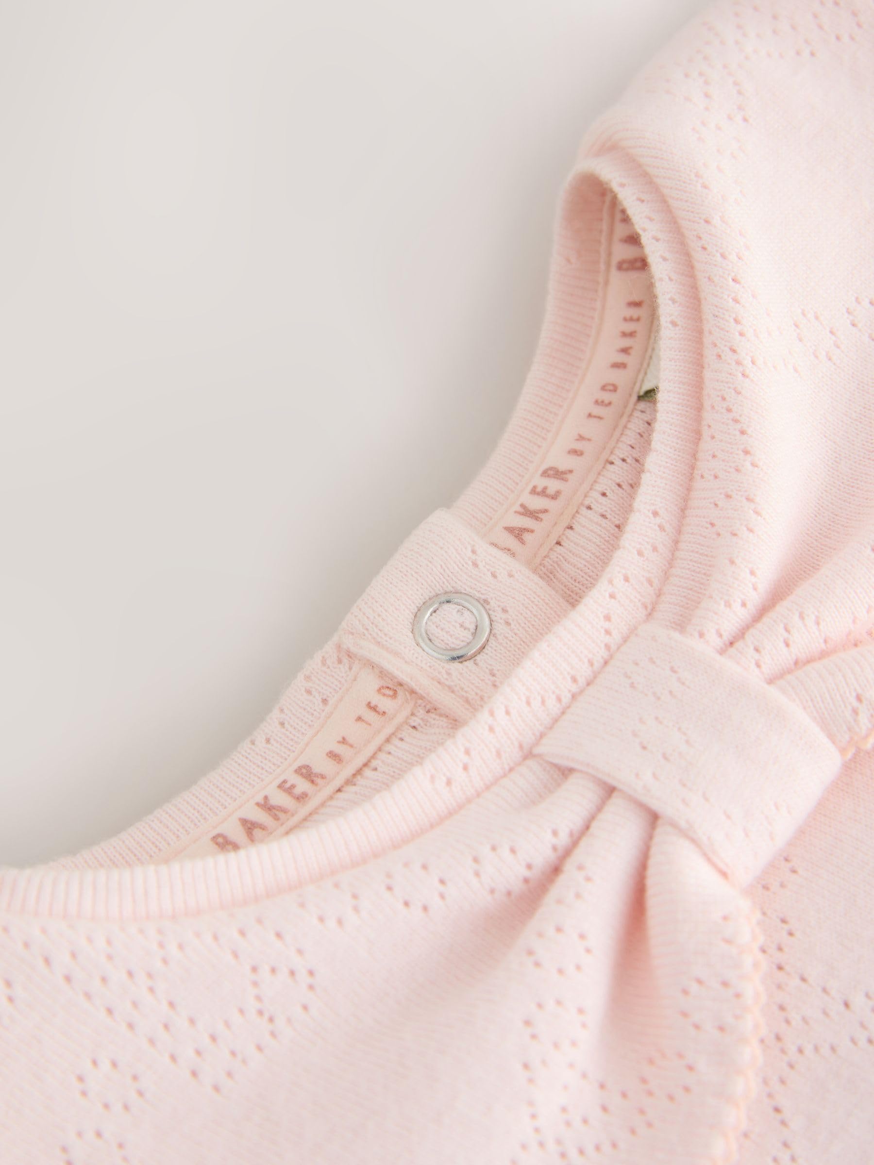 Baby Mädchen Bodysuit mit Lochstickerei mit Schleife und Leggings im 2er-Set