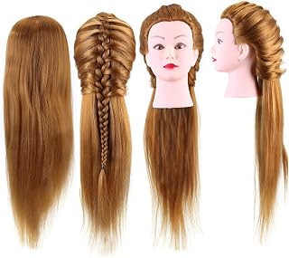 Cabeças de treinamento, 40% cabelo humano, cabeça de manequim de cosmetologia, cabeça de boneca de cosmetologia, cabeleireiro, treinamento de cabeça para cabeleireiros loiros