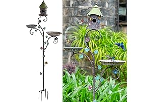 71" H Bird Baths and Bird Houses with Pole