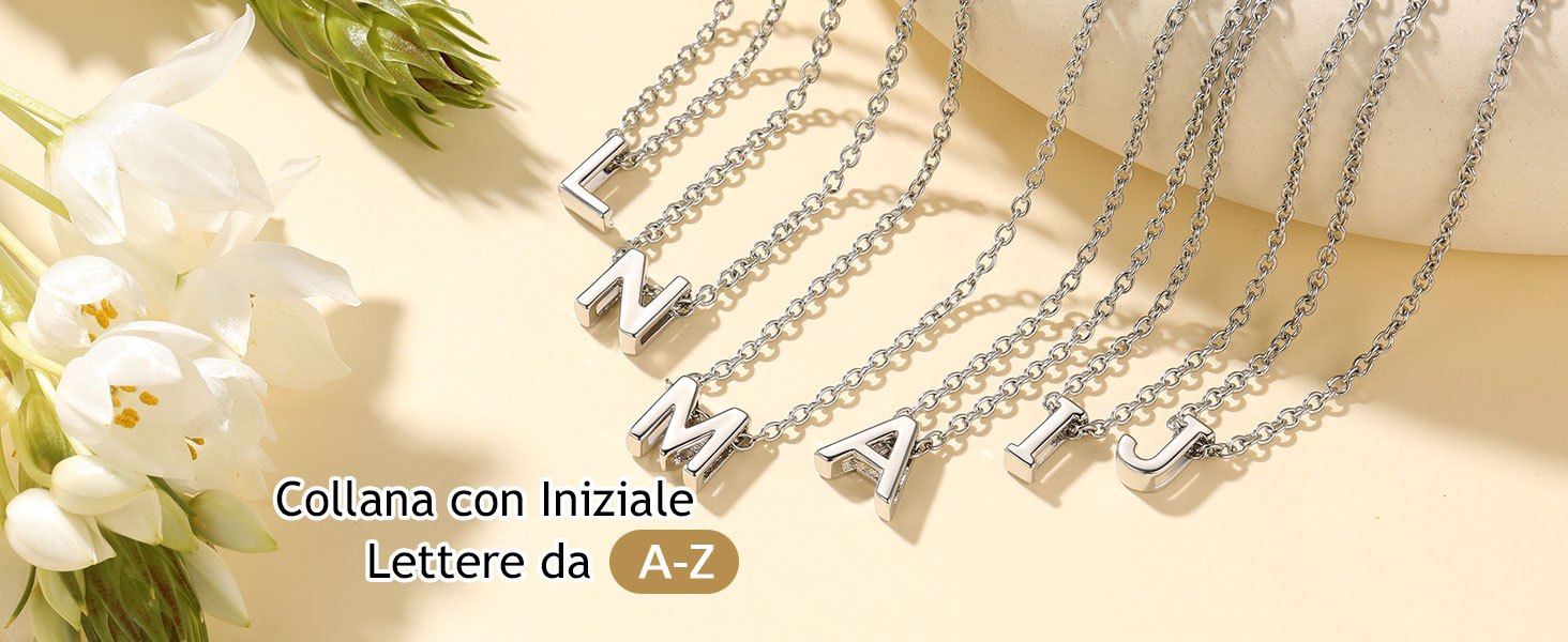 Collana iniziale in acciaio inossidabile dorato – Ciondolo con