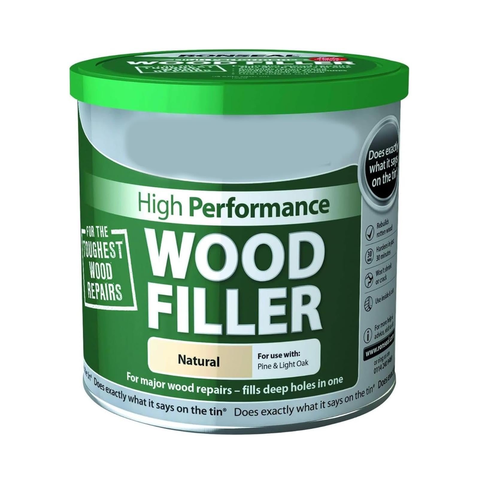 Hochste Natural Hochste® Wood Filler, Finish For Pine And Light Oak, Tough And Durable, Fills Deep Holes, Sandable, Stainable, And Paintable, Interior & Exterior Wood Repair, (550G)