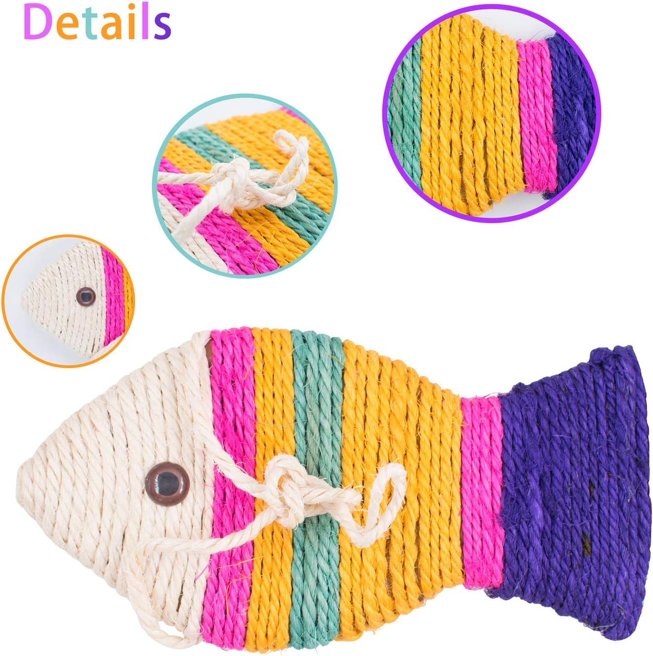 review Fish Shape Sisal Cats Scratcher Cat Scratch Board Scratching Pad Colorful Play Funny Interactive Pet Toy for Kitty's Health and Good Behavior