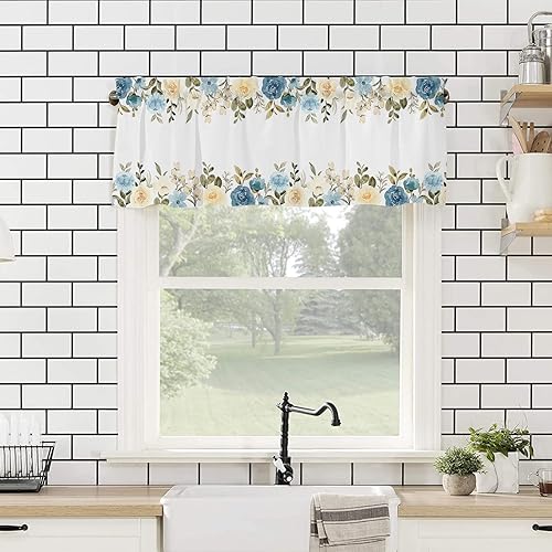 Miniatura 4 de Cortinas de cenefa de cocina para sala de estar, cenefa de ventana con bolsillo para cortinero, cenefa para dormitorio, decoración del hogar, cenefa