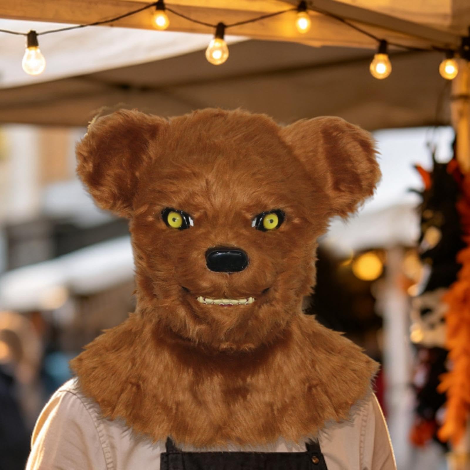 Maschera Animale Costume Realistico In Peluche Traspirante A Forma Di Orso