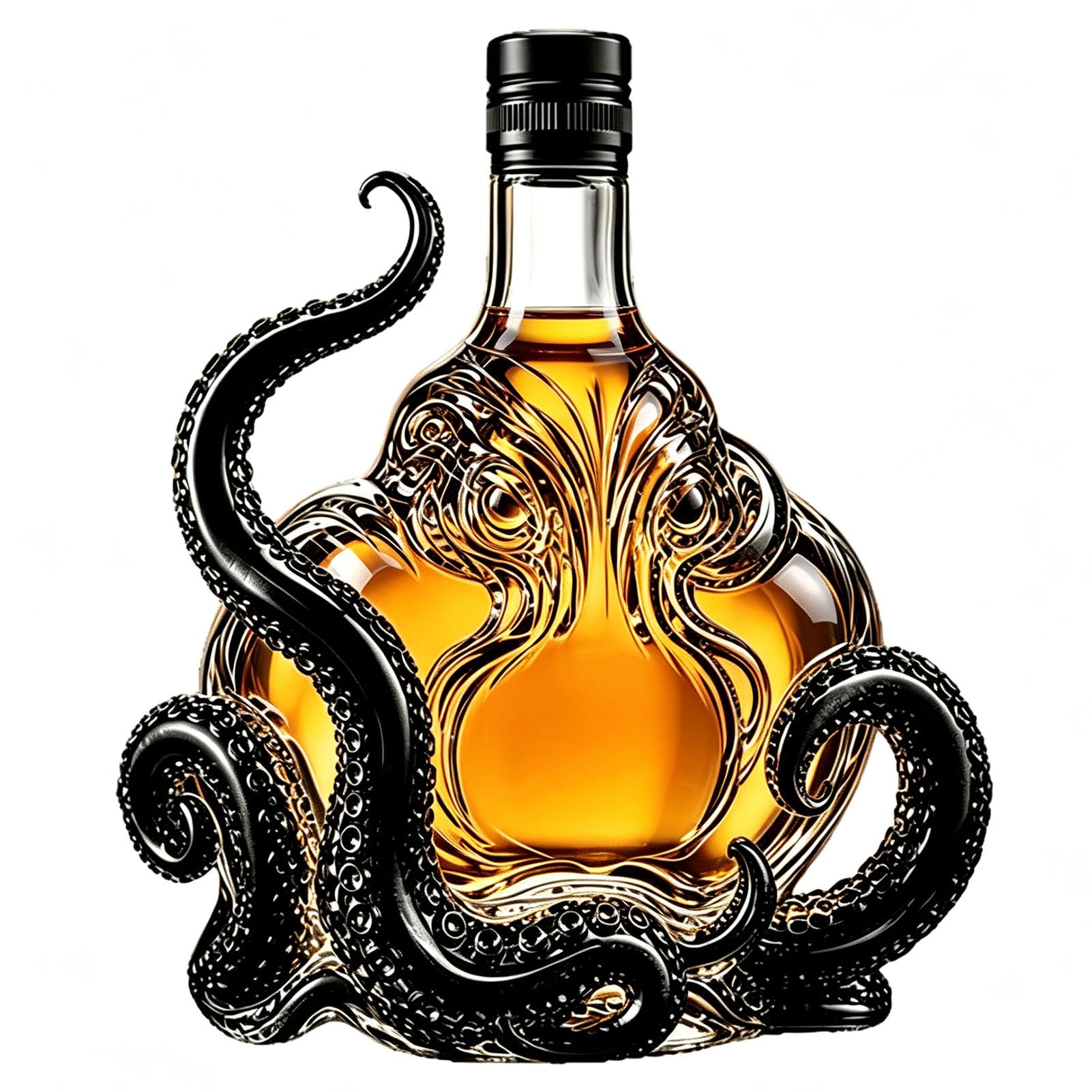 DTSXFTLY 3D Deep Sea Octopus Shaped Whiskey Decanter Nautical Art Ornament