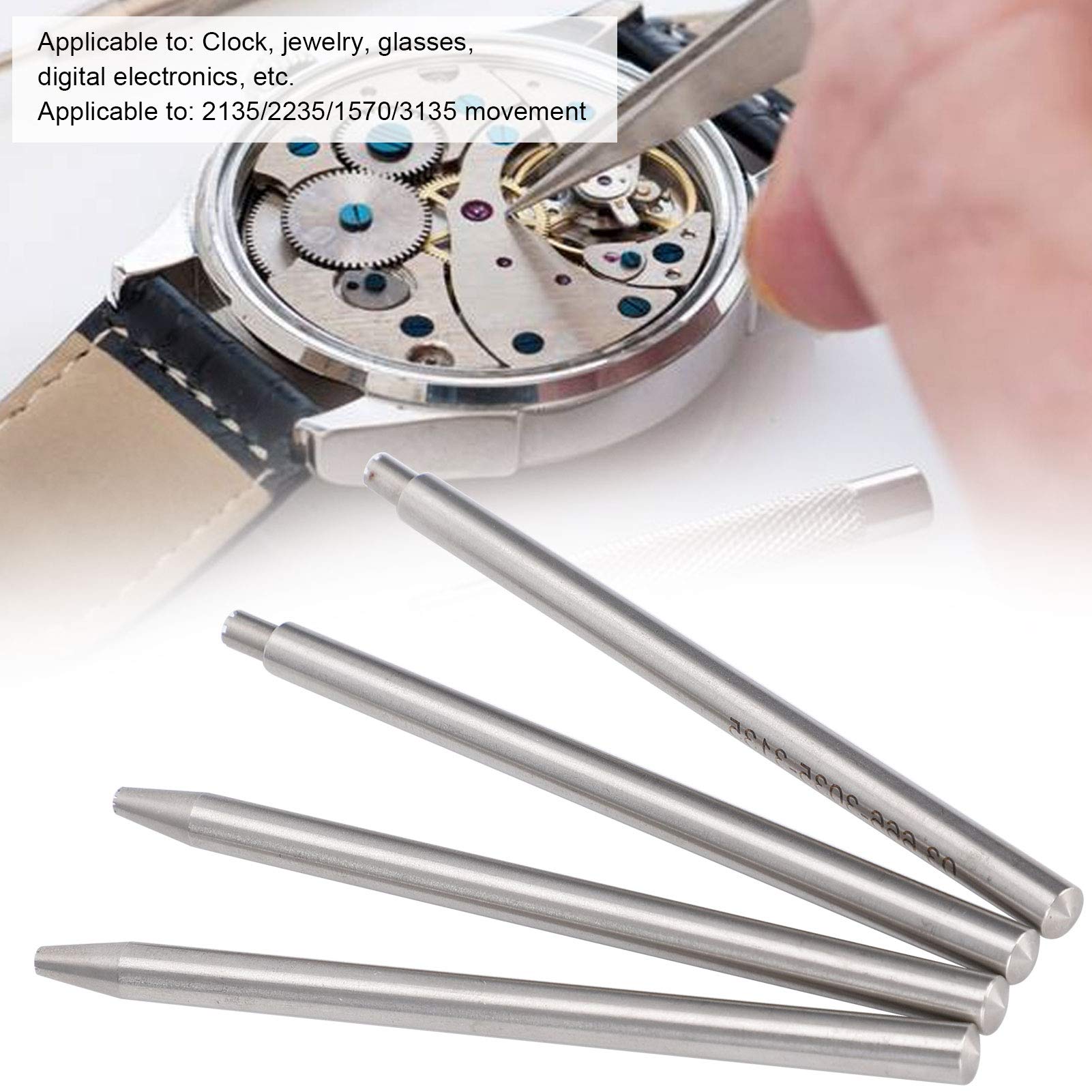Oszillierender Rotorgewicht-Achsenstanzer-Satz, Langlebiges Uhrenreparaturwerkzeug für Uhren, Schmuck, Elektronik, 4-teiliger Legierter Stahl