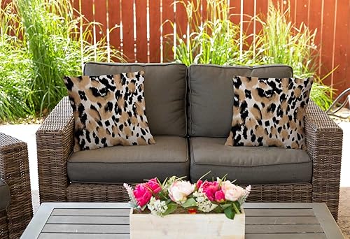 Miniatura 5 de Nphuriy Funda de almohada cuadrada de lino y algodón con estampado de leopardo de animales, funda de almohada estándar para hombres, mujeres y