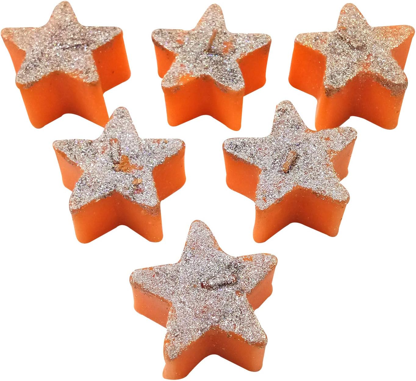 Christmas Handicraft Star Shape Floating Aroma Candles - Pack of 6, Big Terracota Hand Painted Decorative Bowl, Best Gifting Made by Awarded Indian Artisan