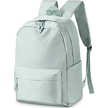 School Backpack for Girls Kids Nylon Backpacks Cute Bookbag Waterproof Preppy Backpack Travel Laptop Bag for StudentSage Green,Basic Style