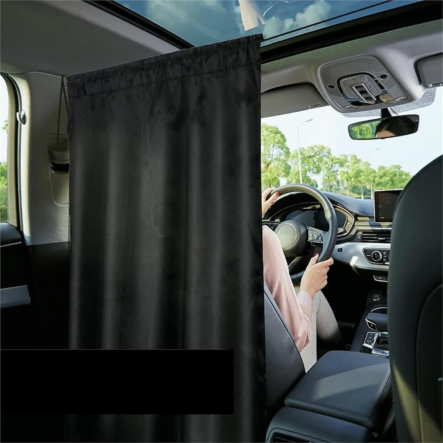 2pcs/Set Sun Shade Privacy Curtain Taxi Car Isolation Curtain Partition Protection Curtain Commercial Vehicle Car Accessories