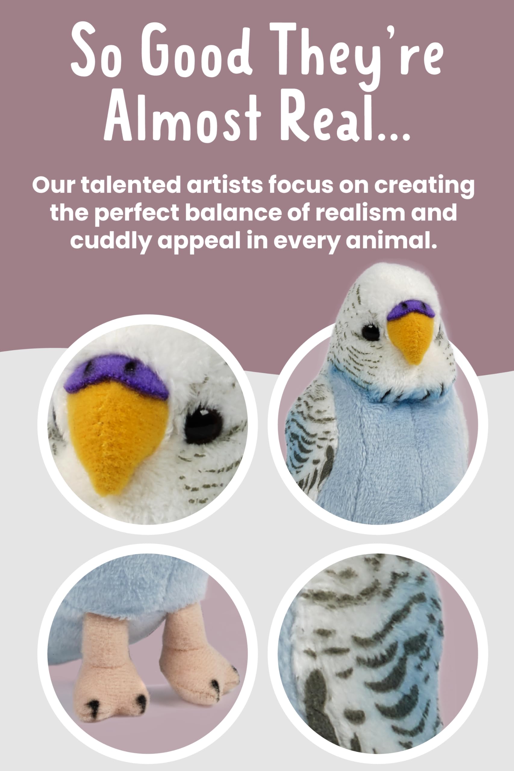 Living Nature Knuffel Blue Budgerigar with Sound
