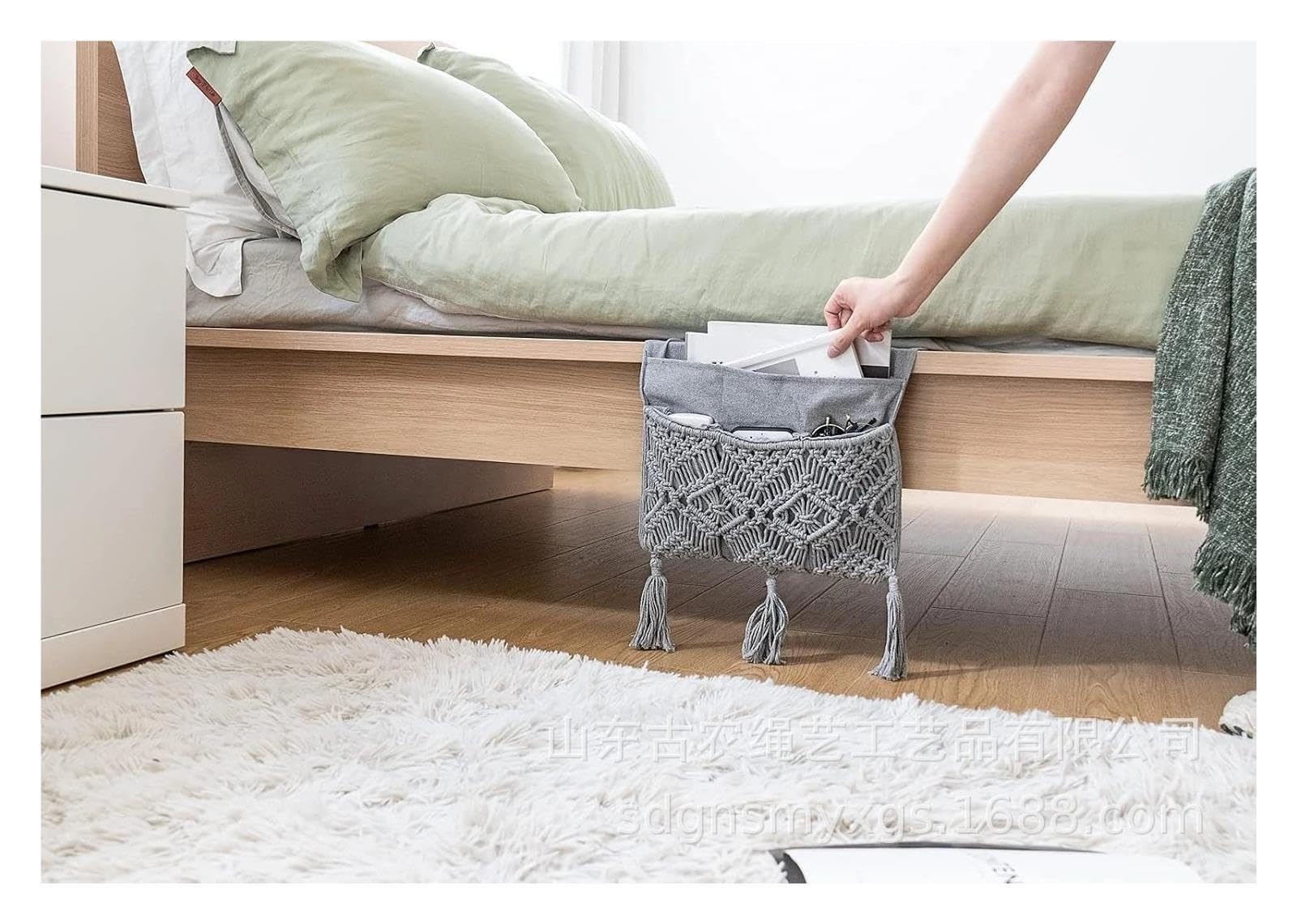 Porte-revues en macramé Sac suspendu Boho fait à la main