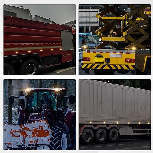 Miniatura 6 de Luz estroboscópica LED de advertencia, luz estroboscópica intermitente ámbar, 12 V 24 V, mini luz estroboscópica redonda para techo para carretillas