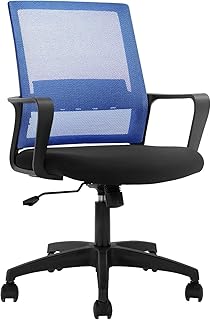 FDW Home Office Chair Ergonomic Desk with Lumbar Support Armrests Mid-Back Mesh Computer Executive Adjustable Rolling Swiv...