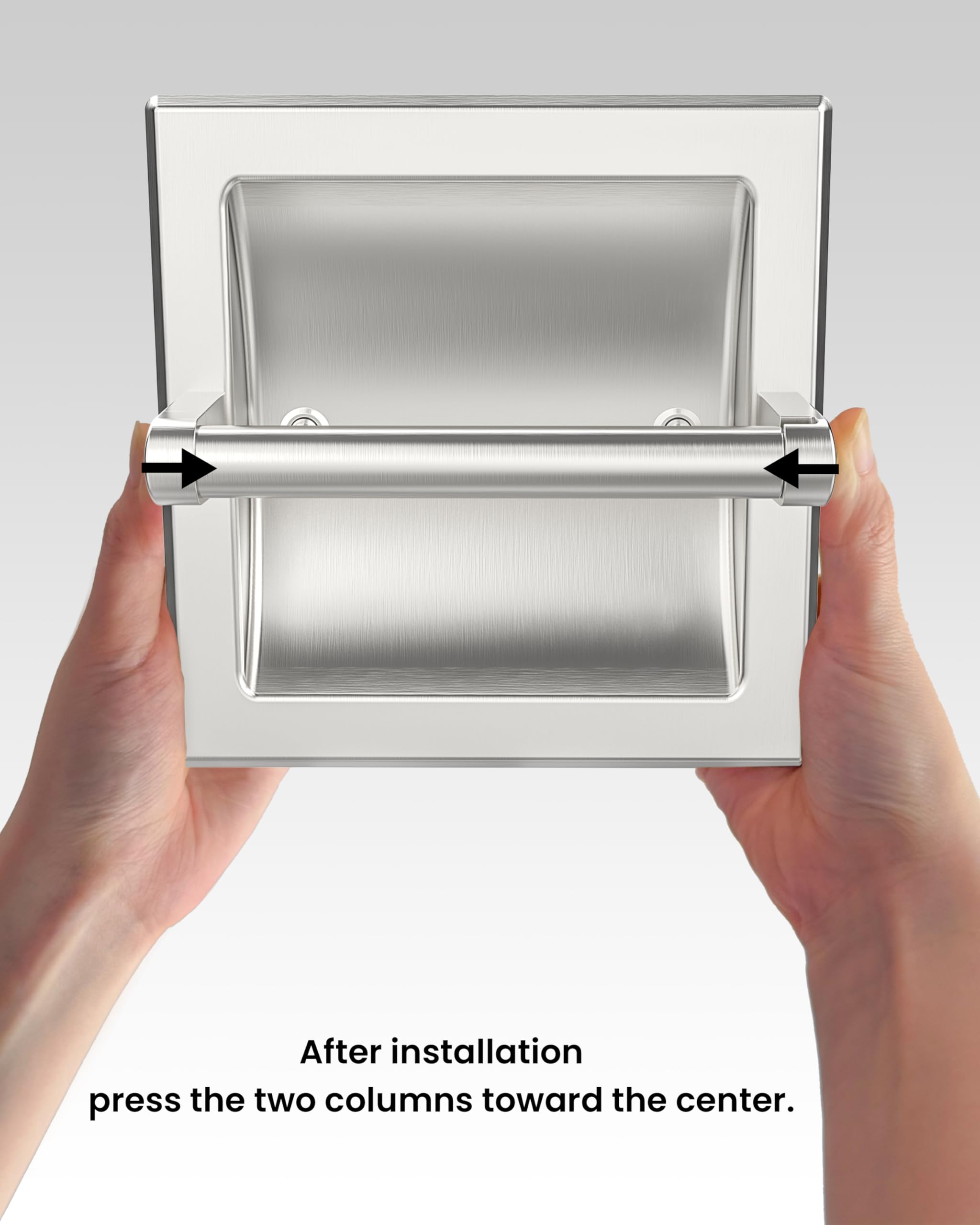 Recessed Toilet Paper Holder Wall Mount Brushed Nickel — Amazon image 6