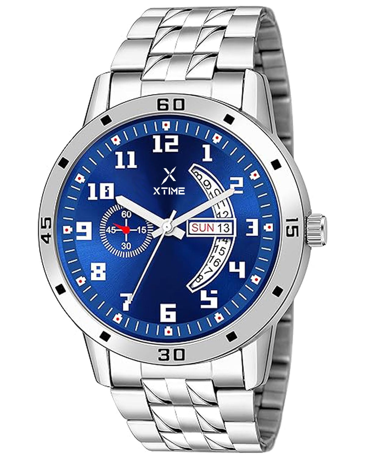 XTIME Analogue Day & Date Quartz Watch Round Dial & Silver Stainless Steel Chain for Mens & Boys (B09X48LPJ3) Amazon Price History, Amazon Price Tracker