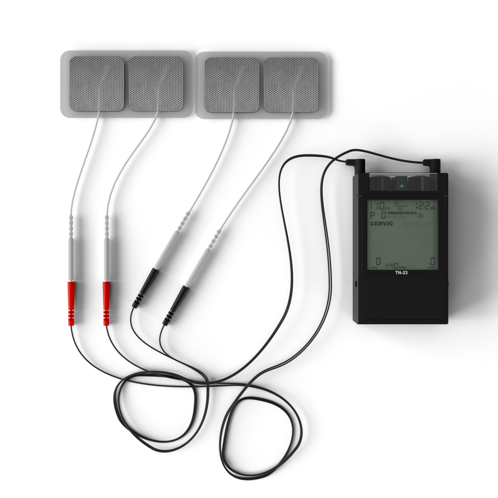 Tens TN23 Electroestimulador Profesional EMS, Fisioterapia y Rehabilitacion Muscular, Ciatica Fascitis Plantar Lumbalgia Rodilla Dolor Menstrual - 21 Modos