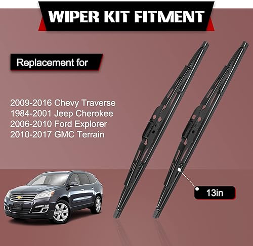 Miniatura 2 de OTUAYAUTO Repuesto de limpiaparabrisas trasero para Chevy Traverse 09-16, Jeep Cherokee 84-01, Ford Explorer 06-10, GMC Terrain 10-17