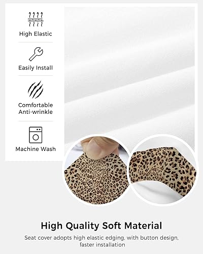 Miniatura 5 de Funda para silla de oficina con estampado de leopardo, funda protectora elástica para silla de escritorio, funda decorativa universal para silla