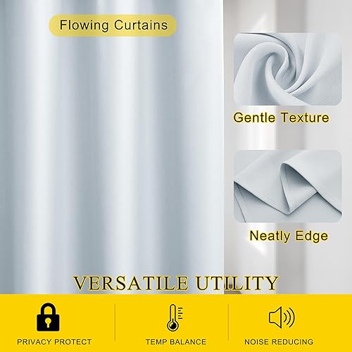 Miniatura 2 de KGORGE Cortinas blancas de 90 pulgadas para oscurecer la habitación, cortinas largas con ojales, juego de 2 paneles de cortinas para tratamiento de