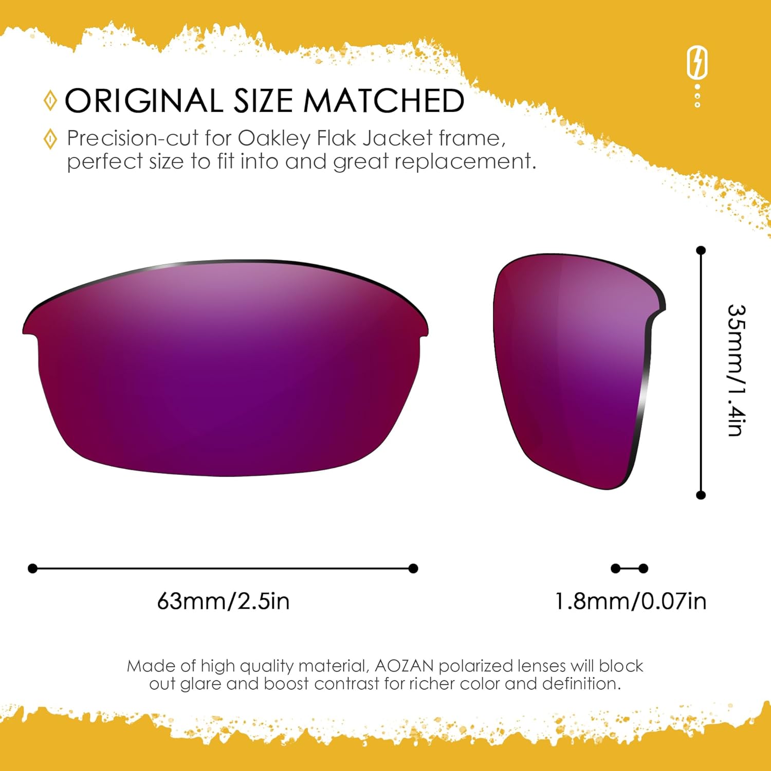 ANSI Z87.1 Replacement Lenses For Oakley Flak Jacket OO9008 Sunglasses