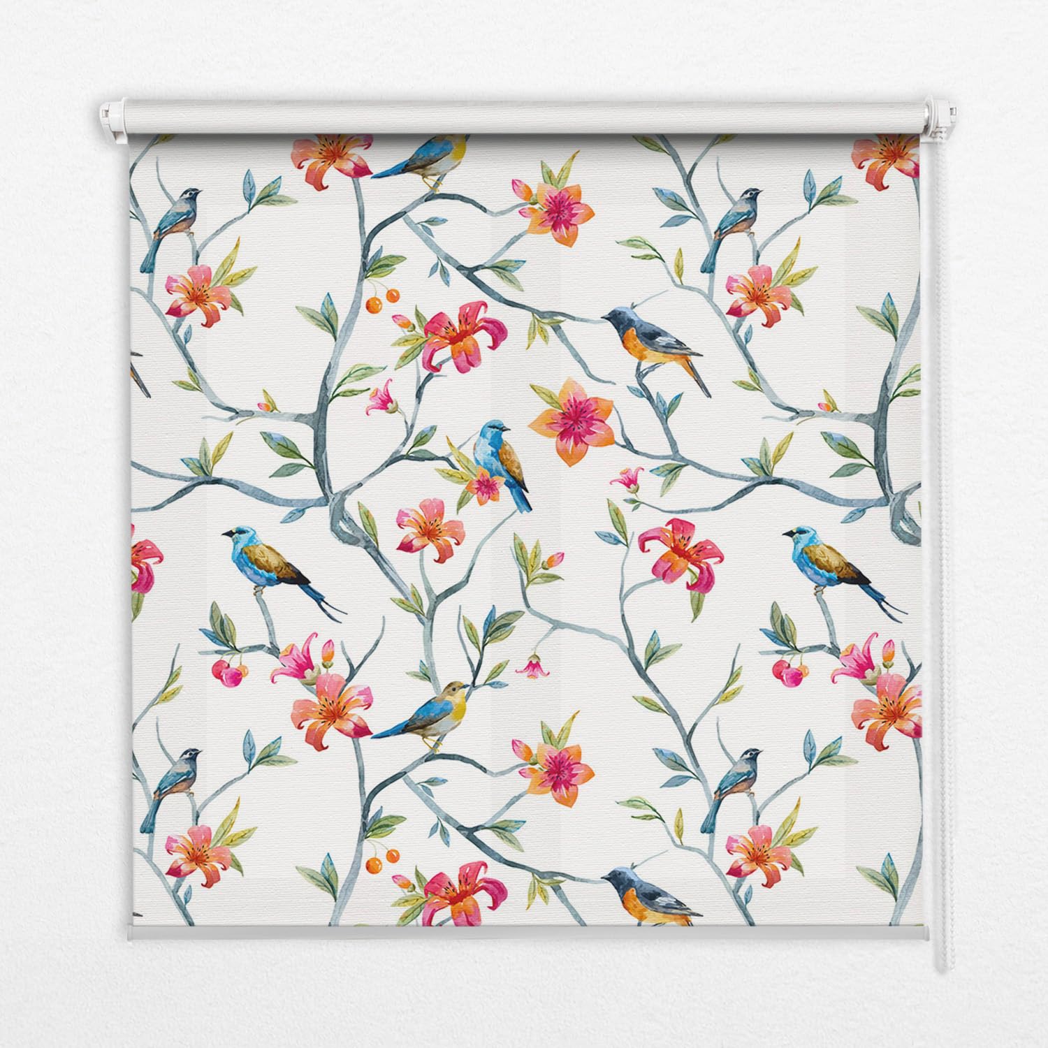 Store occultant sans per&ccedil;age anti vis-&agrave;-vis 60x180cm motif oiseaux champ&ecirc;tres