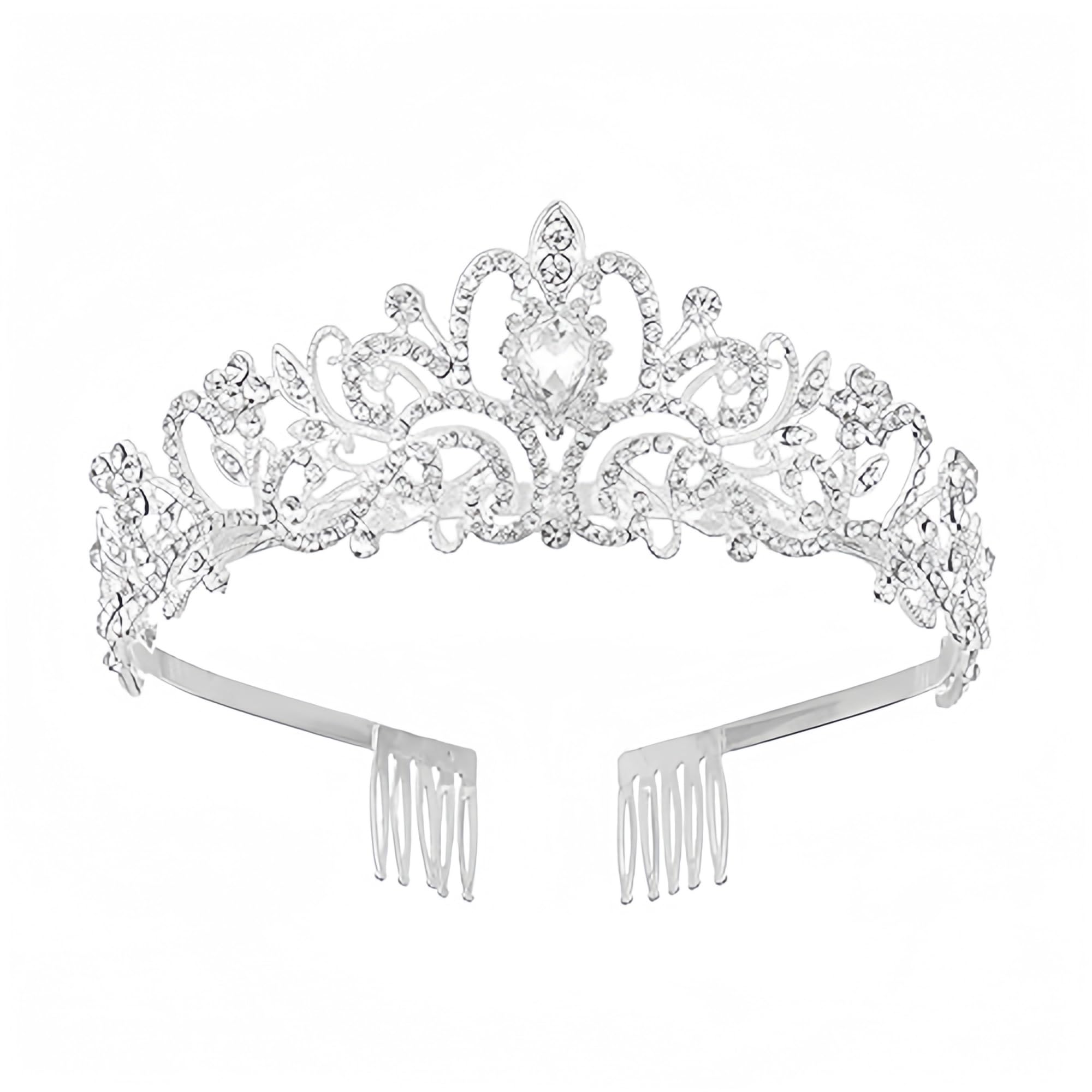 Frauen Kristall Krone Mädchen Strass Tiara mit Kamm Stirnban