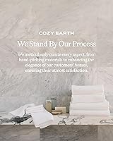 Vista 6 de Cozy Earth Toallas de mano de punto gofre, 60% algodón, 40% viscosa de bambú, 20 x 30 pulgadas, rizo suave y absorbente, reversible, patrón de punto