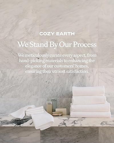 Miniatura 6 de Cozy Earth Toallas de mano de punto gofre, 60% algodón, 40% viscosa de bambú, 20 x 30 pulgadas, rizo suave y absorbente, reversible, patrón de punto